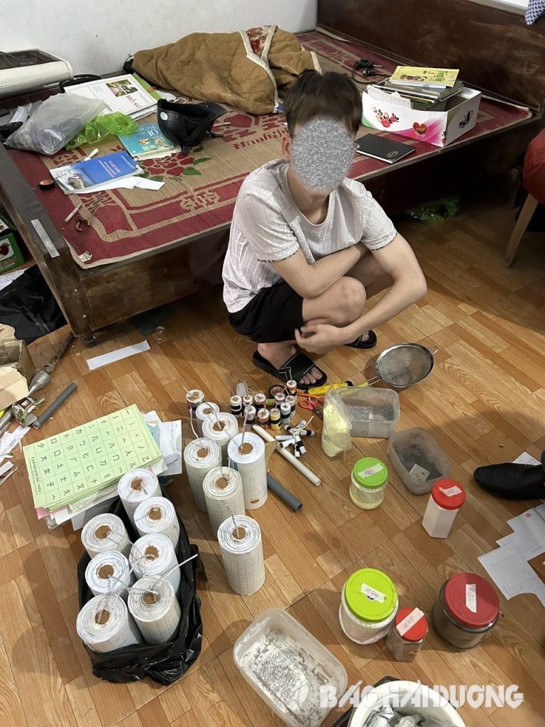 Một học sinh lớp 11 ở Kim Thành sản xuất gần 13 kg pháo nổ